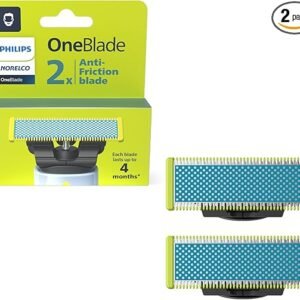 Philips Norelco OneBlade Anti Friction Blade, Genuine Replacement Blade for OneBlade Electric Shaver and Trimmer, Durable Stainless Steel, Trim, Edge and Shave, 2 Pack, QP225/80