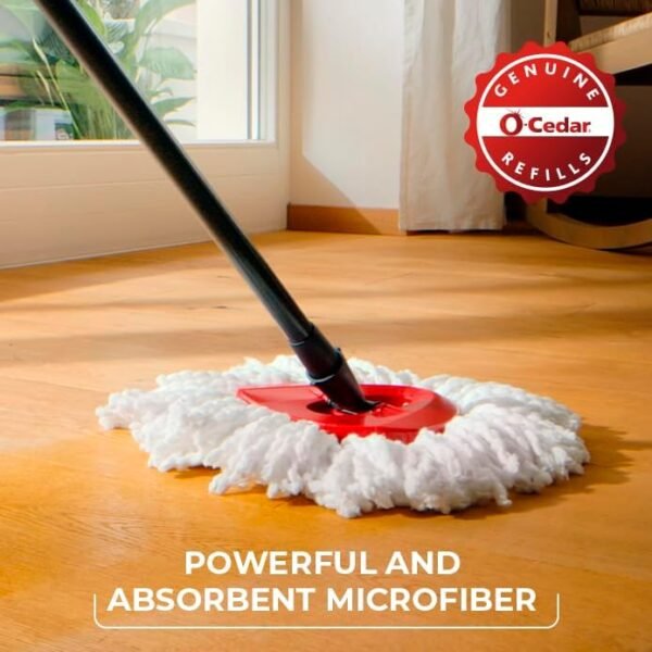 O-Cedar EasyWring Spin Mop Microfiber Refill, White - Image 4