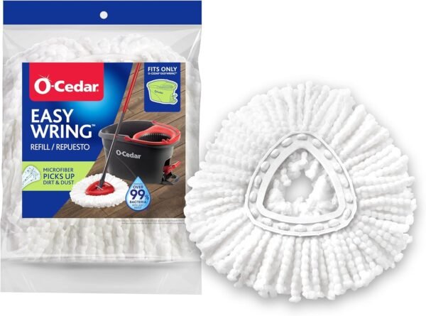 O-Cedar EasyWring Spin Mop Microfiber Refill, White